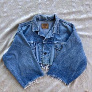 vintage gap cropped denim jacket